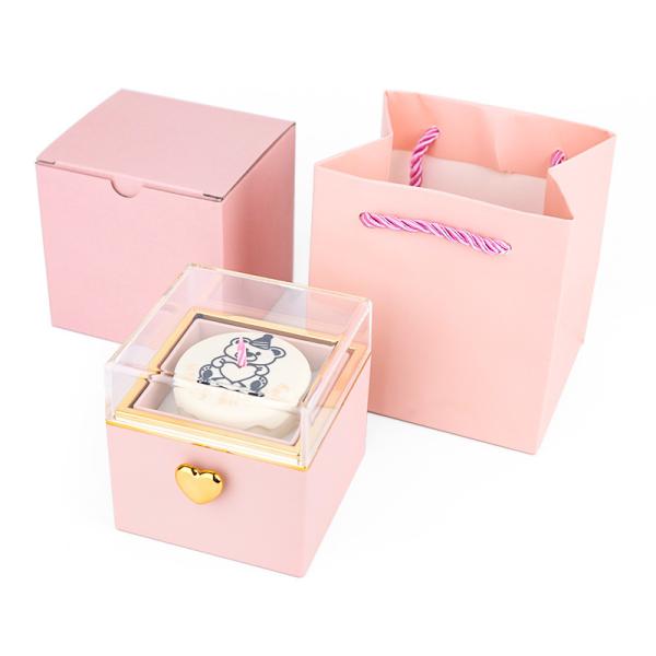 Brown Cardboard Gift Box Fold and Tuck Closure Custom Design
