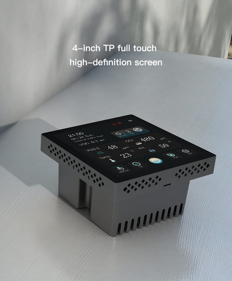 4 Inch Color Touchscreen Smart HVAC Controller With Real Time CO2 PM2.5 VOC Monitoring
