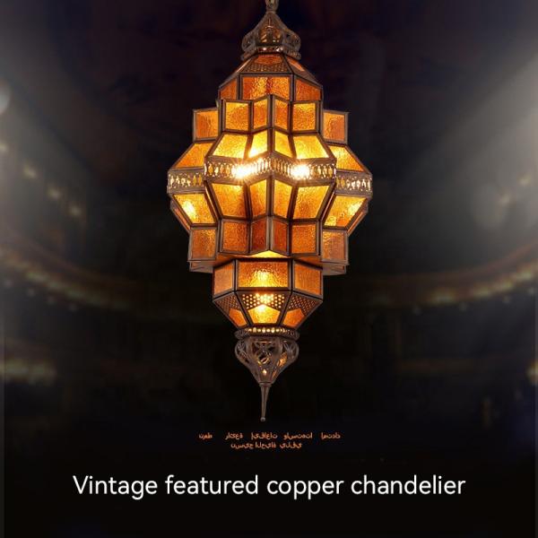 Lumineur LED pour l'éclairage intérieur moderne en cuivre et en Asie du Sud-Est Lumière décorative de style arabe musulman vintage