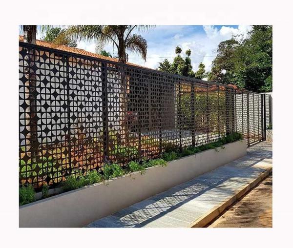 Custom Carving Outdoor Garden Partition Fence Stainless Steel  Laser Perforated