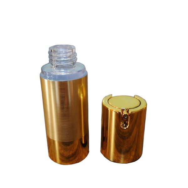 Special 15ml 30ml 50ml gold frosted vacuum skin care silver chambercosmetic manufacturer lotion airless pump bottle