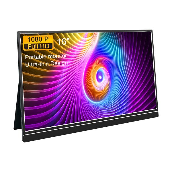 1080P HD completo ultra finamente uma visão de 178 graus monitor portátil de 16 polegadas