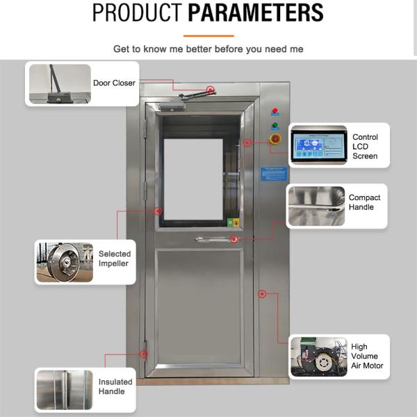 SS 201 Душевая комната с воздухом Односторонние вентиляторы 380V 220V с качающейся дверью