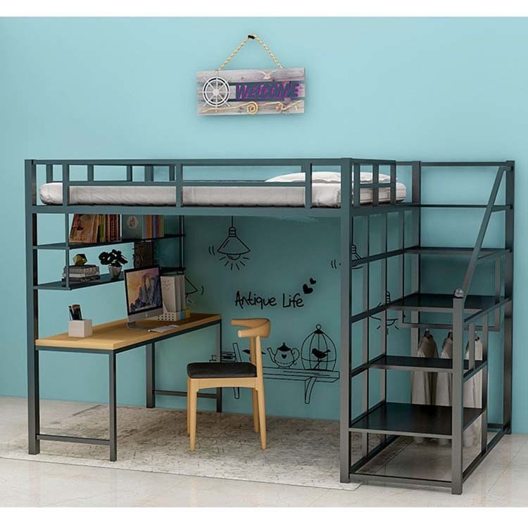 Student Dormitory Bunk Bed with Desk and Storage