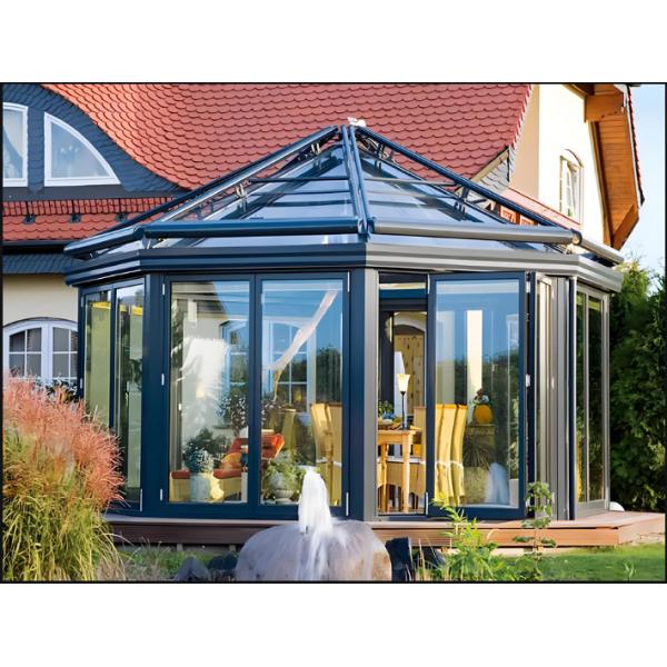 Modern Aluminum Glass Sunroom UV Resistant Indoor Outdoor