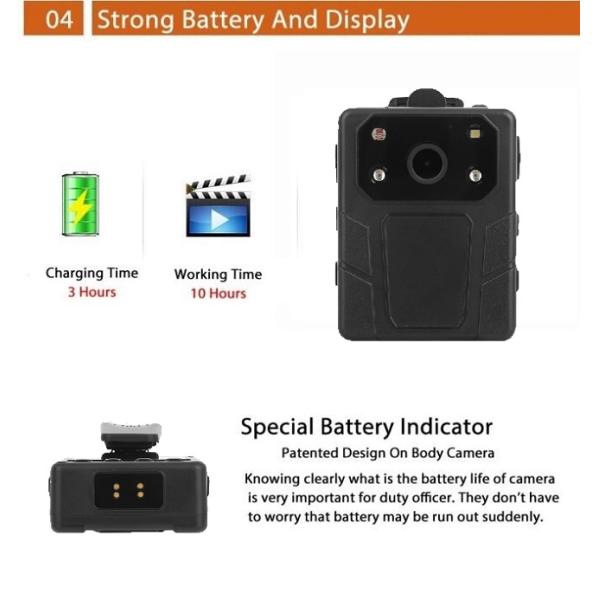 Câmara de vídeo do corpo da gravação audio 4MP CMOS 128G 1296P