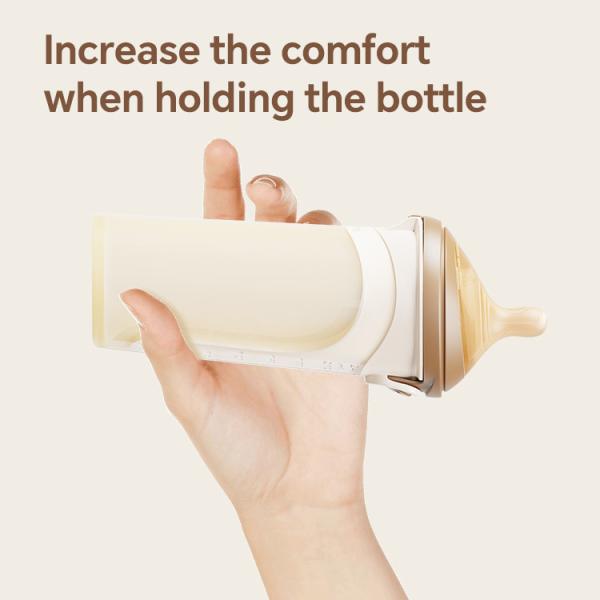 Flip-cap Anti-Drop Soft Silicone Baby milk Bottle with Natural Response Nipple (Round Hole S Code)