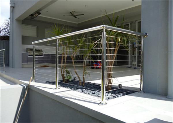 Prefabricated Stainless Steel Railing , Interior Stainless Steel Stair Balustrade