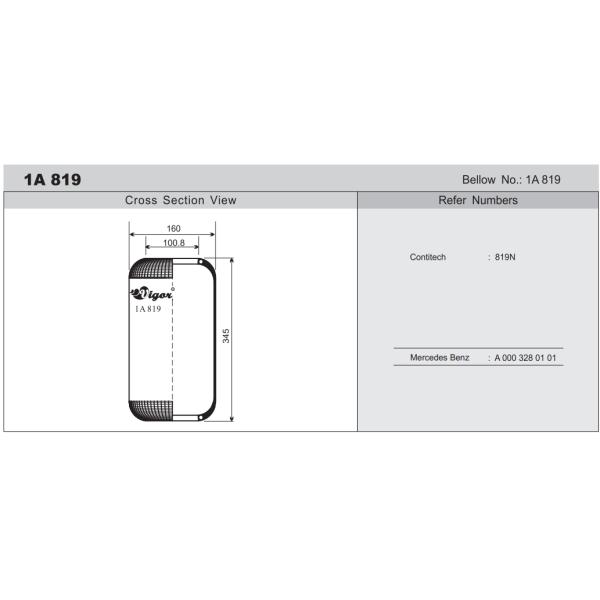 Mercedes-Benz Golden Dragon autobús de turismo con suspensión aerodinámica de resorte/bolsa de aire 819/A0003280101