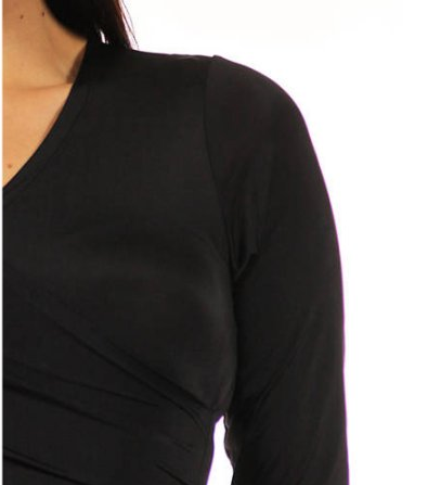 2015 high quality cheap black wrap front cotton/spandex half sleeve dresses office wear for pregnant women