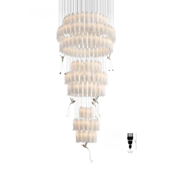 Роскошная керамическая вилла лестницы люстры птицы тюльпана свет столовой комнаты прожития