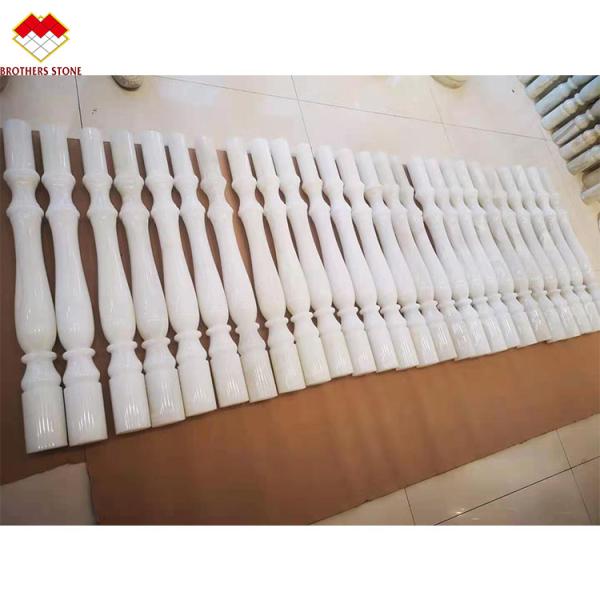 White Onyx Marble Stone Granite Railing Handrail Balauster Balustrade for Stair in Apartment