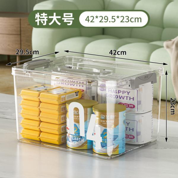 Plastic Storage Bins With Lids Quart Storage Containers With Black Buckle Latch, Stackable Storage Organizers For Home Pantry Office Classroom Organization, Clear