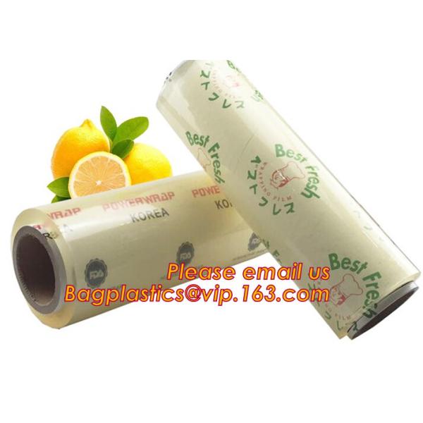 Keep Fresh PE food wrap plastic Cling film wrap jumbo roll, LLDPE power stretch wrap film food wrap stretch film, bageas