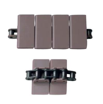 SS963 straight running snap on plate top conveyor chain overlapping plastic flights