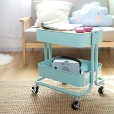 Nordic Two Tier Iron Trolley Coffee Table , L435mm Trolley Coffee Table