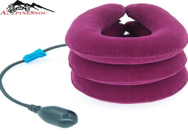 Accolade cervicale gonflable d'oreiller de collier de cou d'accolade avec le velours, soulagement de la douleur de cou