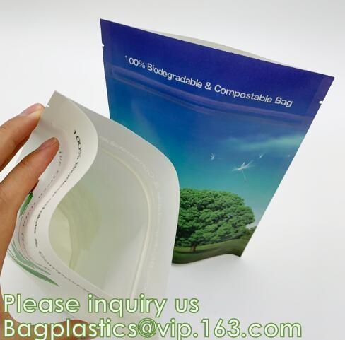 Bagease Bagplastics Brown Kraft Compostable k Food Standup White Resealable Big Stock Plain Paper Bags