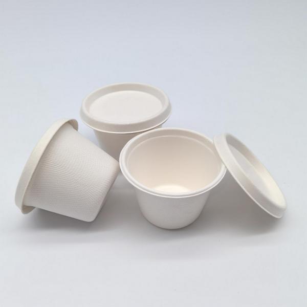 2oz 4oz Biodegradable Sauce Cups , Disposable Biodegradable Soup Bowls With Lids