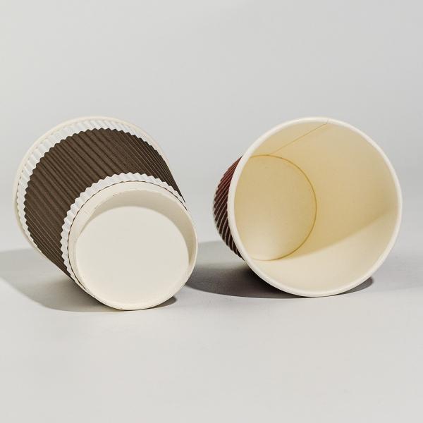 Double Walled Disposable Coffee Cup With Lid Hot Drink Eco-friendly Biodegradable Water-based Coating Paper Cup