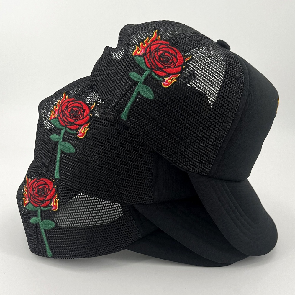 Foam 5 Panels Custom Embroidery Trucker Hats Snap Snapback Cap Breathable