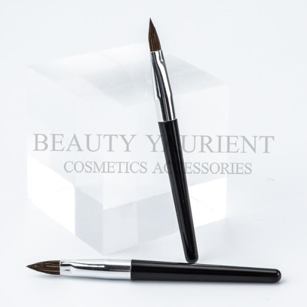 Silver Ferrule Mini Compact Lip Brush 6cm Round Pointed Lip Makeup Brush