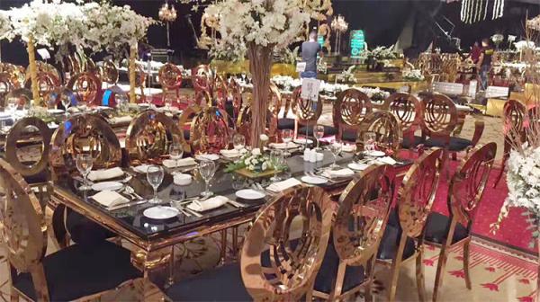Golden 201 Dining Chairs With Stainless Steel Legs 6.5kg