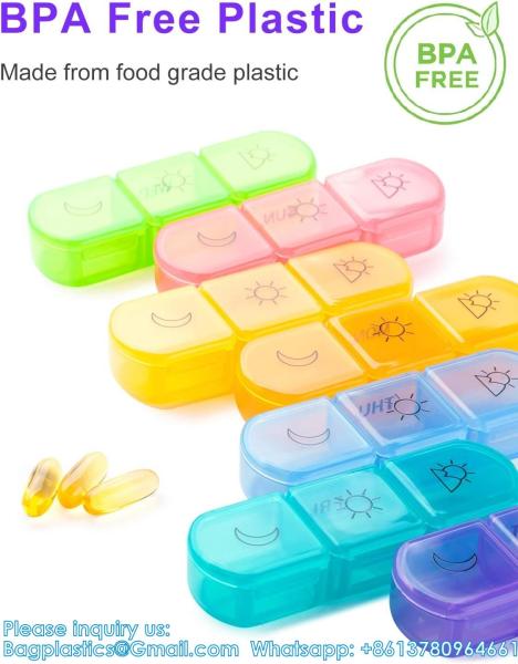 Extra Large Weekly Pill Organizer, 7 Days Pill Case Travel Daily Pill Box Portable Medicine Organizer Compartment