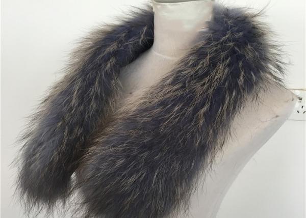 Handmade Black Real Raccon Fur Scarf , 80cm Length Fur Neck Warmer