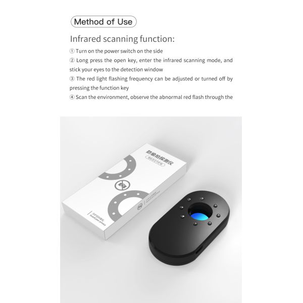 Hotel Anti Camera Protection Portable Wireless Infrared Detector with 70*38*12 Size