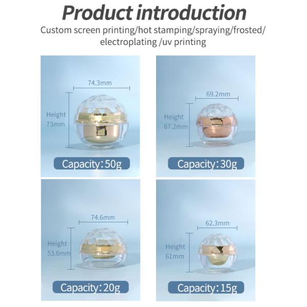 Des pots de crème pour le visage de luxe 15g 20g 30g 50g Des pots cosmétiques en plastique pour le sérum de soins de la peau
