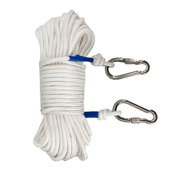 Wear Resistant Free Diving buoy , White Safety 8mm nylon Line Rope Easy Operation
