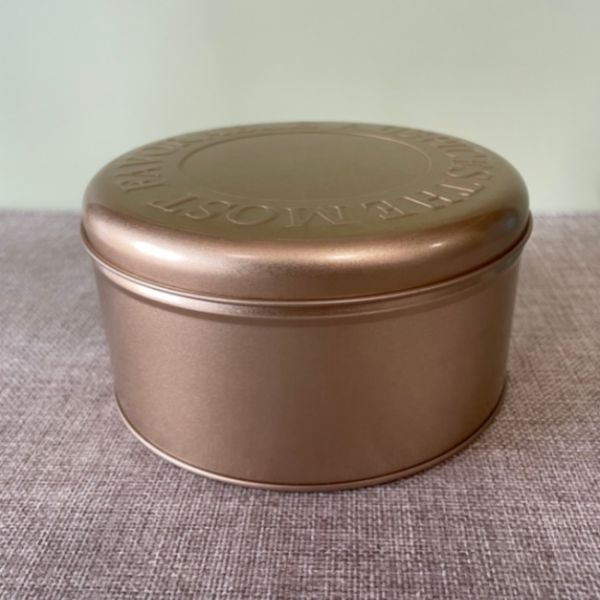 Rose Red Silver Gold Lacquered Round Tinplate Can For Cake Gift