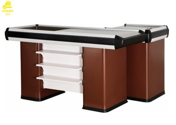 Non Electric Supermarket Cashier Counter , 1500x600x850mm Stainless Steel Cash Counter