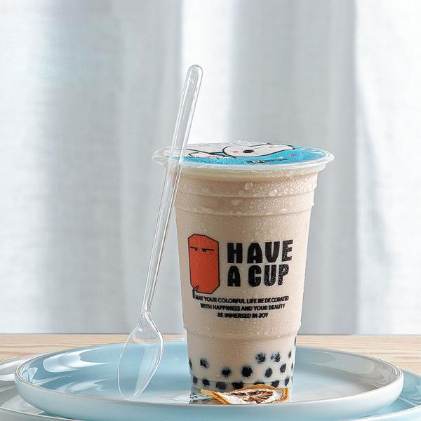 Food grade new PS long handle clear disposable plastic spoons for Ice cream milk tea
