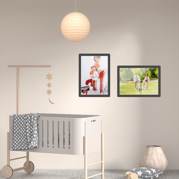 No Magnet Needed Repositionable Self Adhesive Plastic Sign Holder Wall Mounted