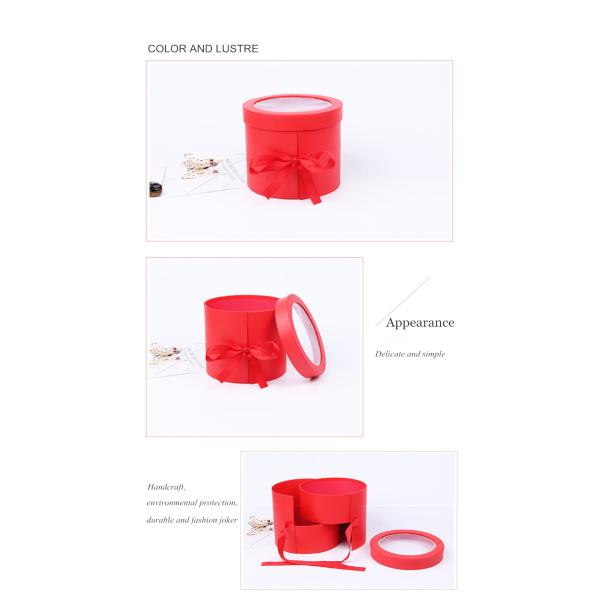 ISO14001 Round Cardboard Holiday Gift Box Packaging With Lids Ultralight