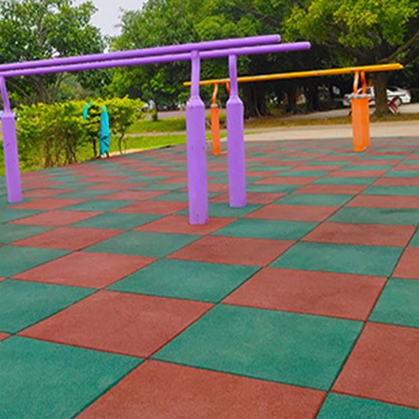 2 Pcs Easy-Diy Ultra Thick Interlocking Outdoor Rubber Tiles , 45mm Thick For Playground, Outdoor Gym Floor, Sports Deck
