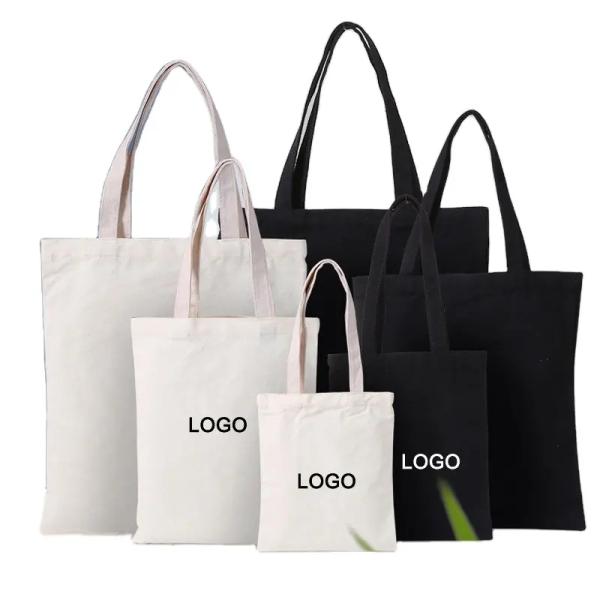 12oz Original Cotton Canvas Plain Tote Bag with Customized Logo Eco Friendly Totebag