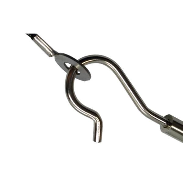 Веревочка черного ПВК покрытая/пластмассой покрытая нержавеющей стали провода двух- концом наблюдает