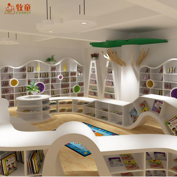 China supplies children kindergarten school wooden MDF library furniture for reading room