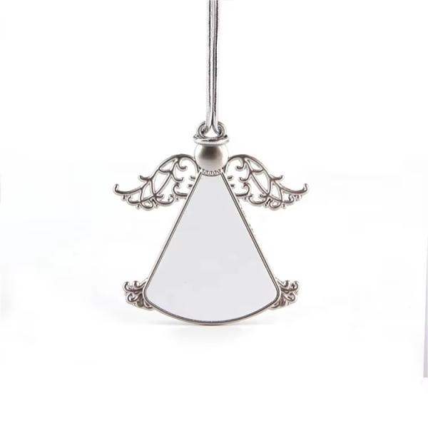 Personalised Photo Christmas Decorations Sublimation Blank Zinc Alloy Christmas Ornaments Angel Wing