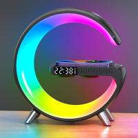 os candeeiros de mesa espertos plásticos do RGB do ABS de 225*82*230mm cronometram a exposição com carregamento sem fio