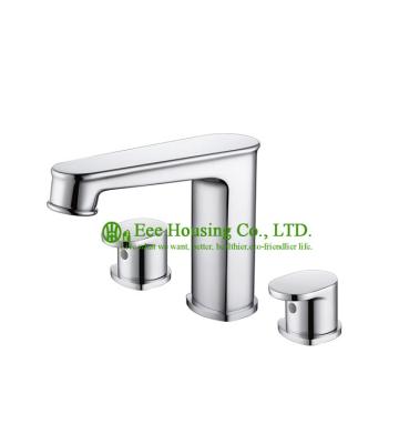 basin faucet,brass three-hole basin mixer,bathroom faucet,chrome finished,bathroom accessories