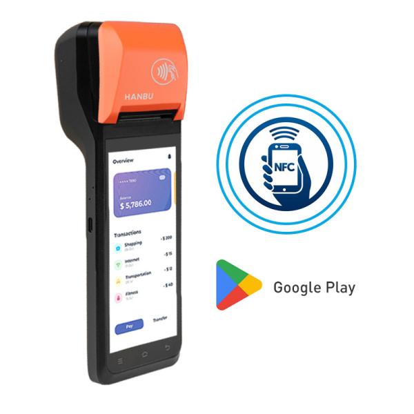 Android 12 Portable Payment Terminal 5.5 Inch Wireless Payment Machine User Friendly