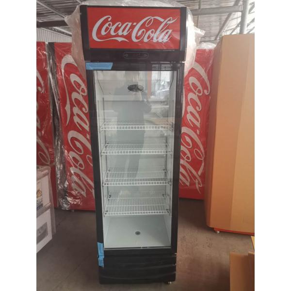 338L Drinks Glass Door Display Freezer Direct Cooling Single Door