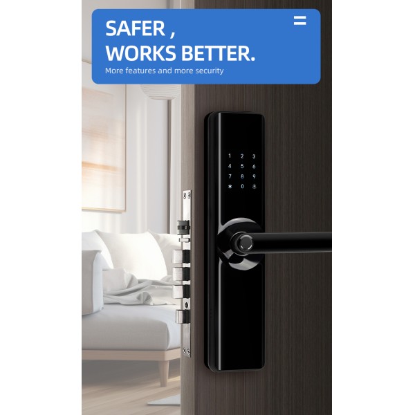 YAGU Smart Office Secure RFID Key Card Lock Digital Door Lock with Keyless Key Cylinder for Wood Doors for Hotel TTlock&TUYA