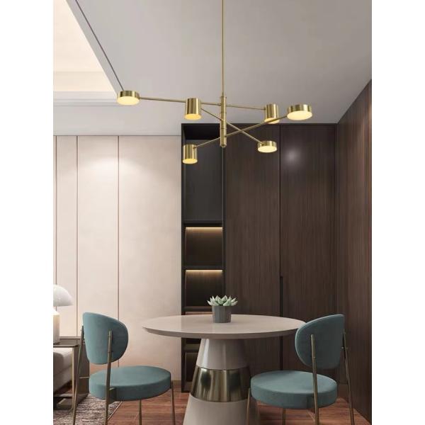 6 Heads Suspension Lighting Black Brass Home dimmable led pendant lights