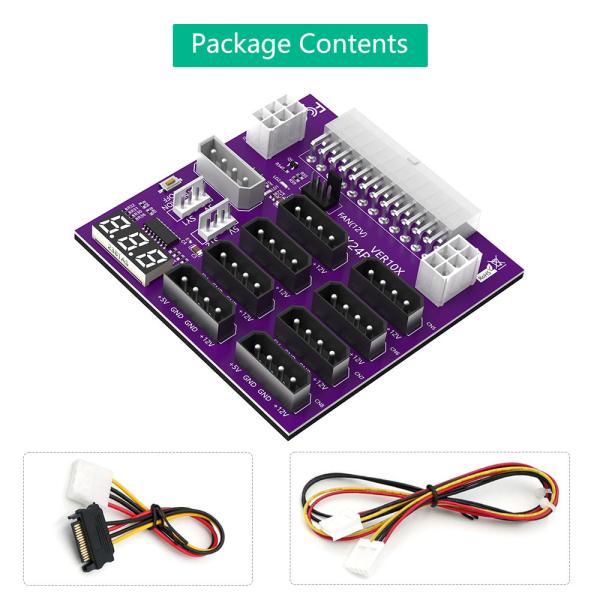 Version améliorée Tableau de rupture d'alimentation ATX Avec connecteur d'alimentation 4 pin et 6 pin pour CHIA Mining