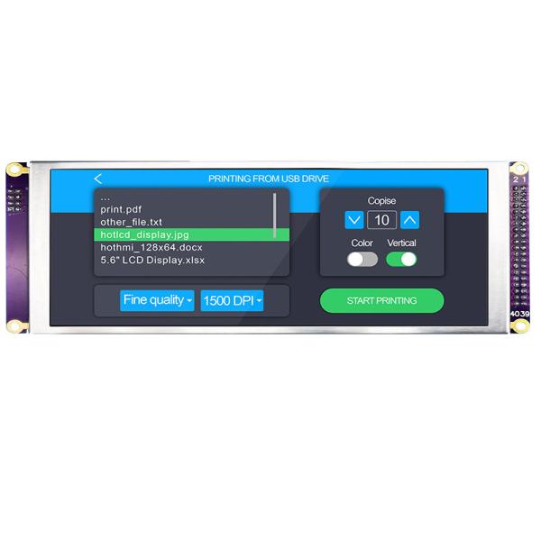 Affichage de 7,84 de pouce de barre IPS TFT LCD de style 1280x400 MCU pour le moniteur de voiture